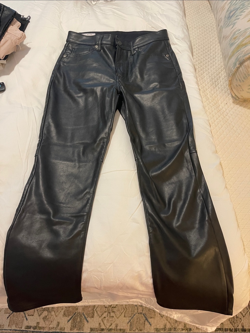 GAP Vintage Slim High Rise Black Faux Leather Pants